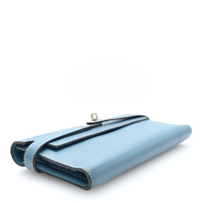 Hermes Epsom Kelly Tri-Fold Wallet Blue Jean 4 of 6