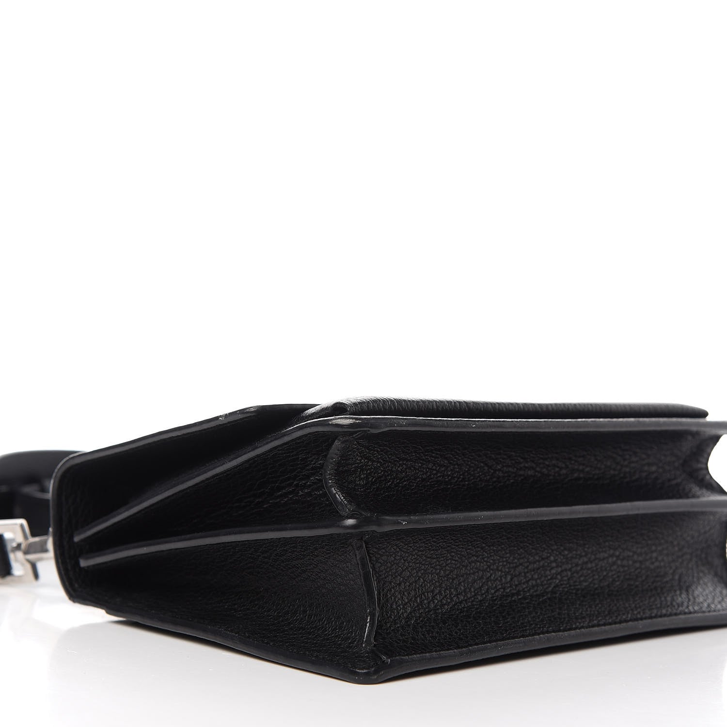 Saint Laurent Grained Calfskin Medium Monogram Sunset Satchel Black 6 of 10