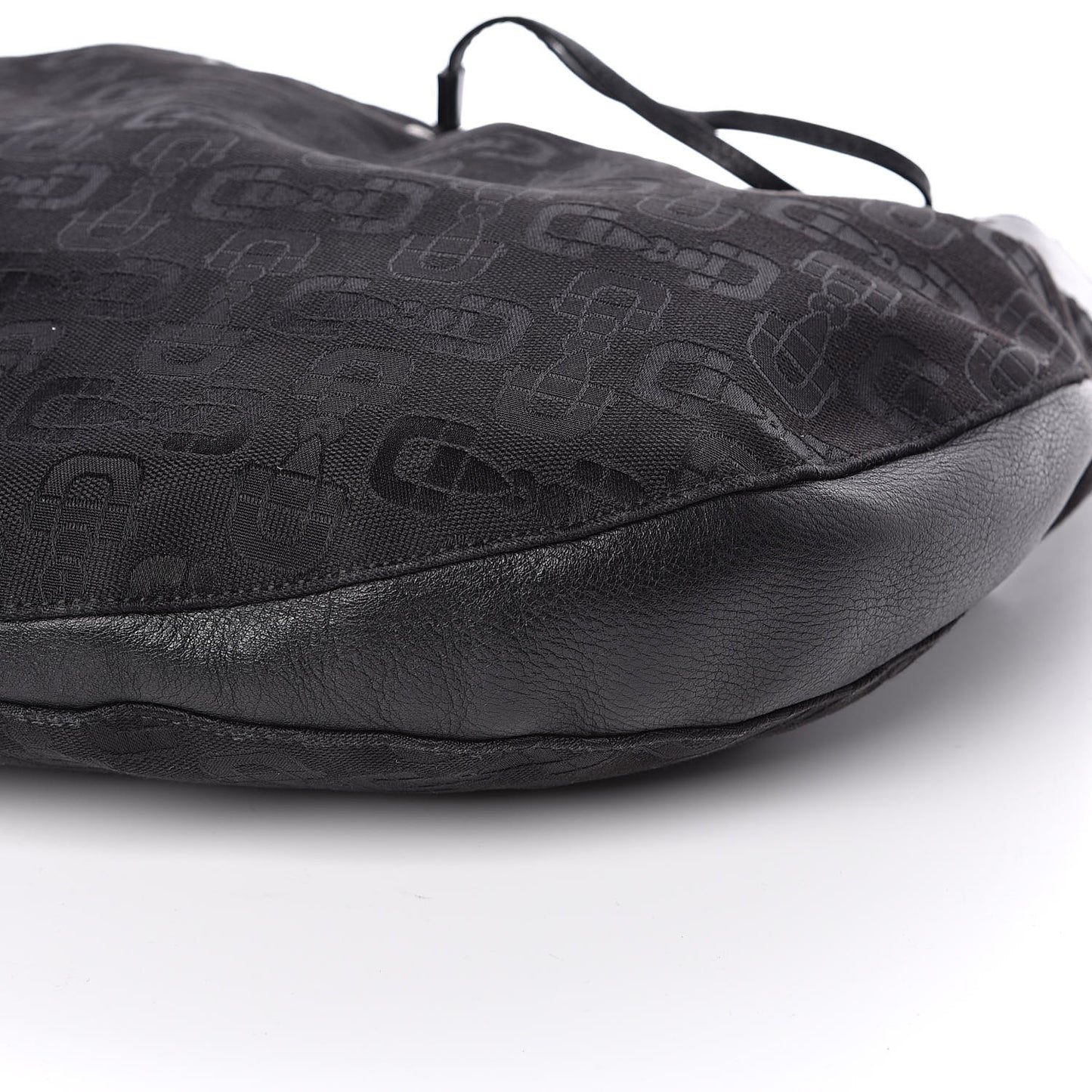 Horsebit Print Hobo Black