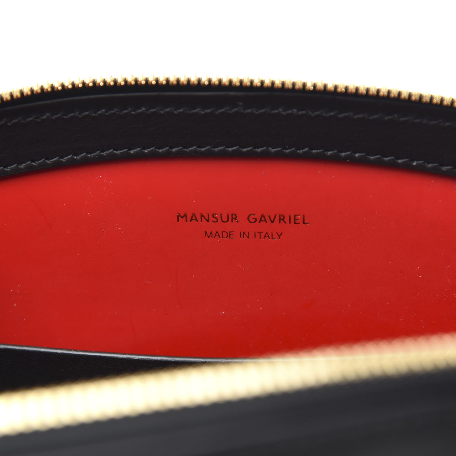 Mansur Gavriel Calfskin Top Handle Rounded Bag Black Flamma 6 of 9