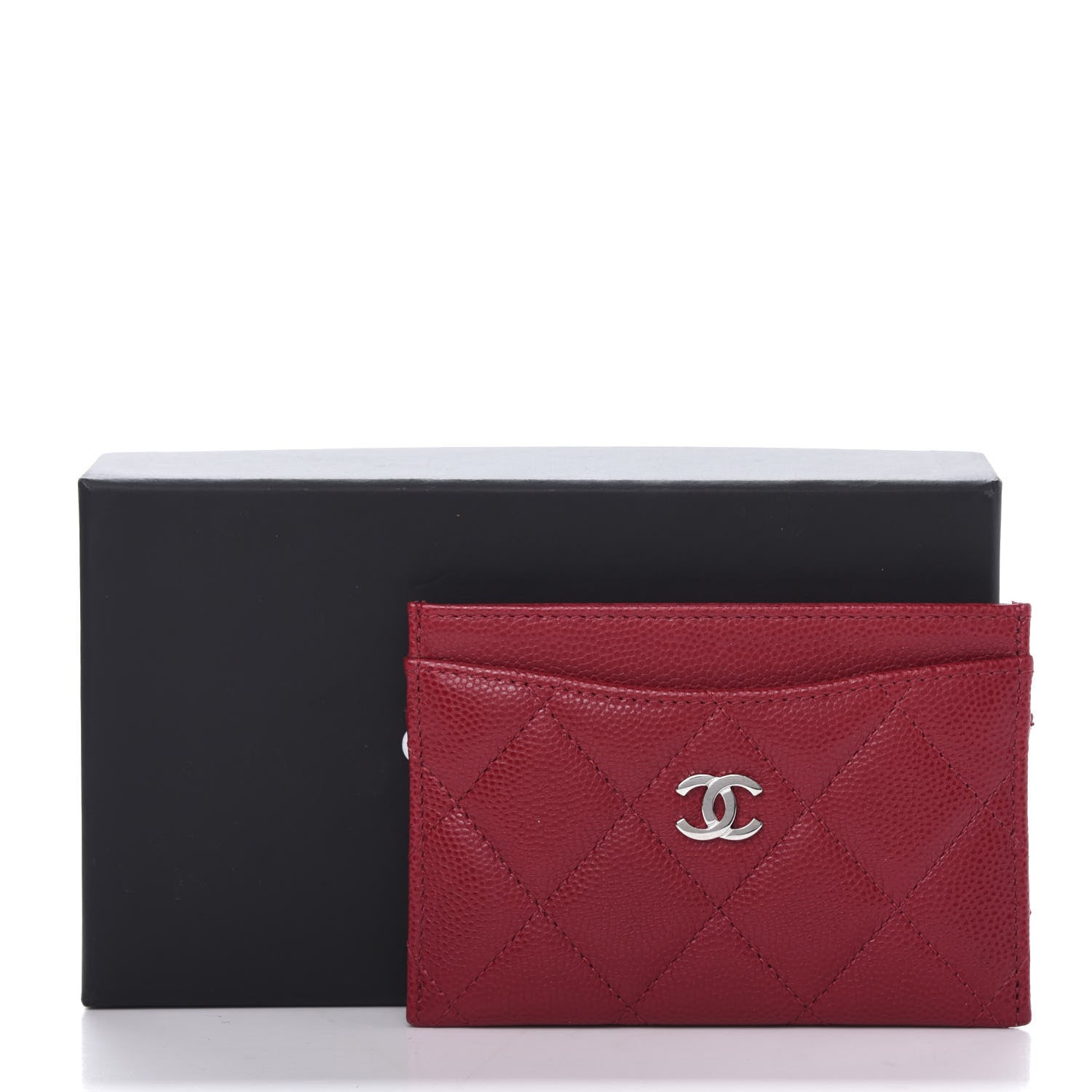Chanel Caviar Quilted Card Holder Red 9 of 9