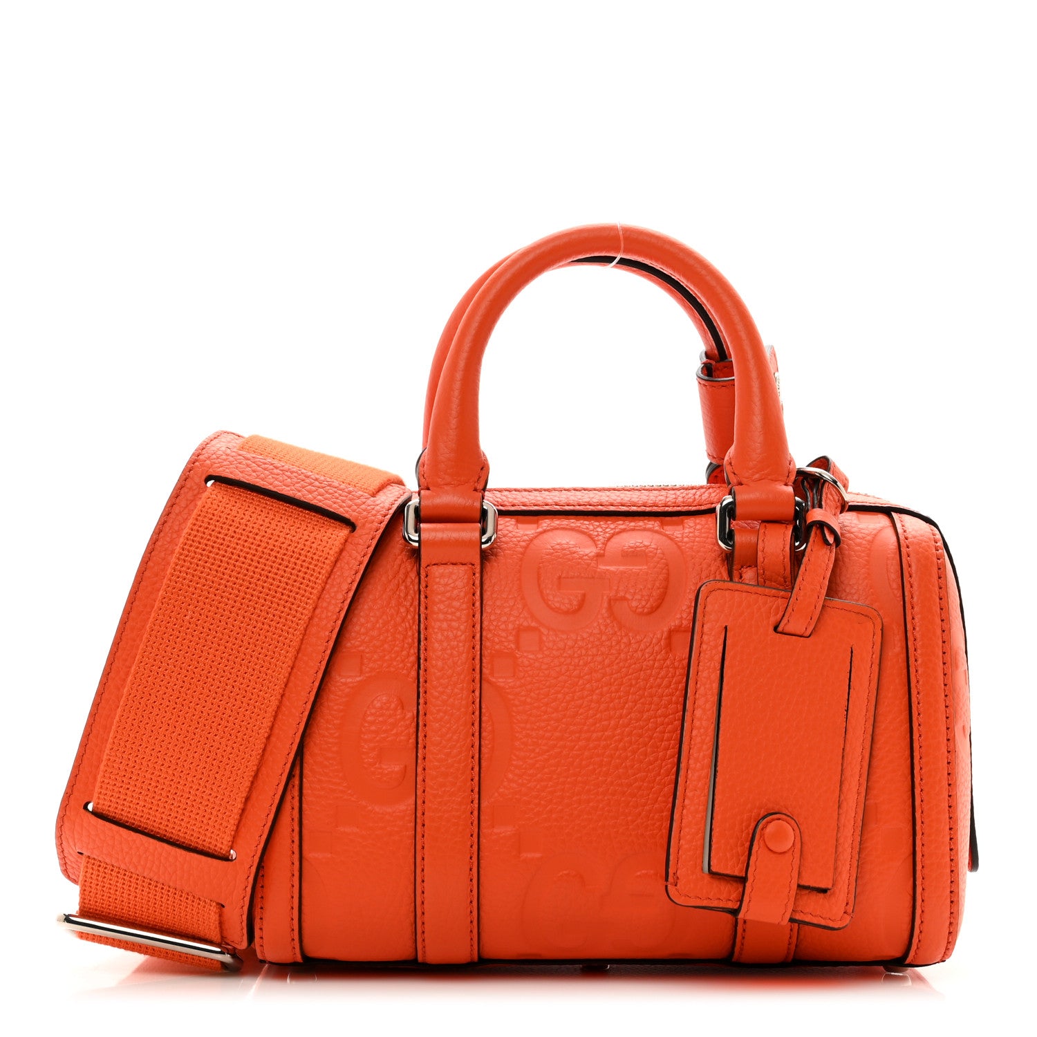 Gucci Piuma Calfskin Jumbo GG Embossed Mini Duffle Bag Good Orange 1 of 9