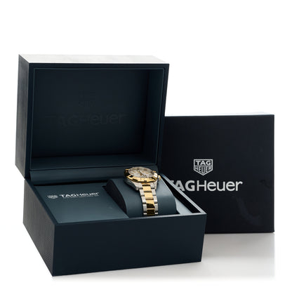 Tag Heuer Stainless Steel 18K Yellow Gold Mother of Pearl 32mm Aquaracer Quartz Watch WBD1320 5 of 5