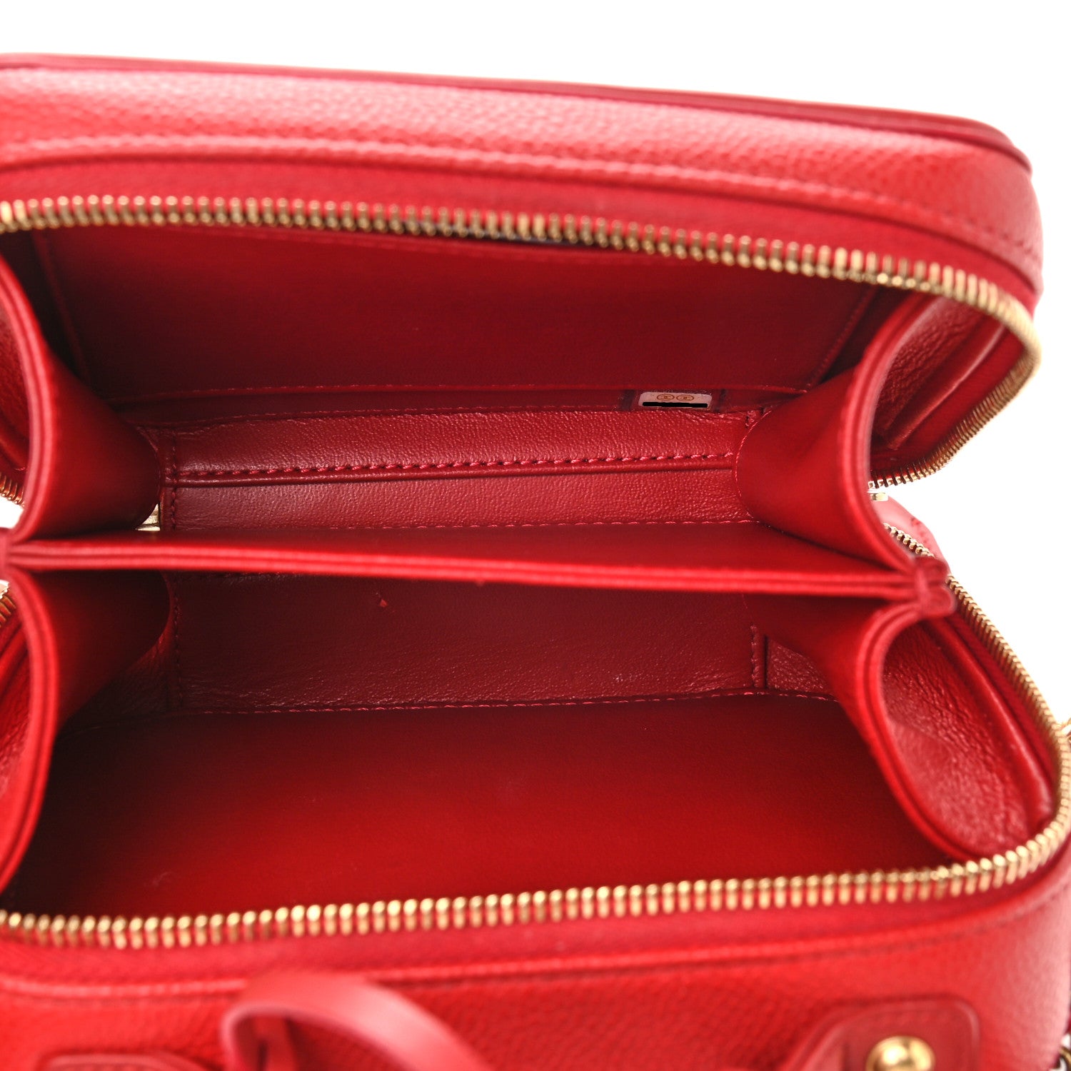 Chanel Caviar Quilted Small CC Filigree Vanity Case Red 5 of 9