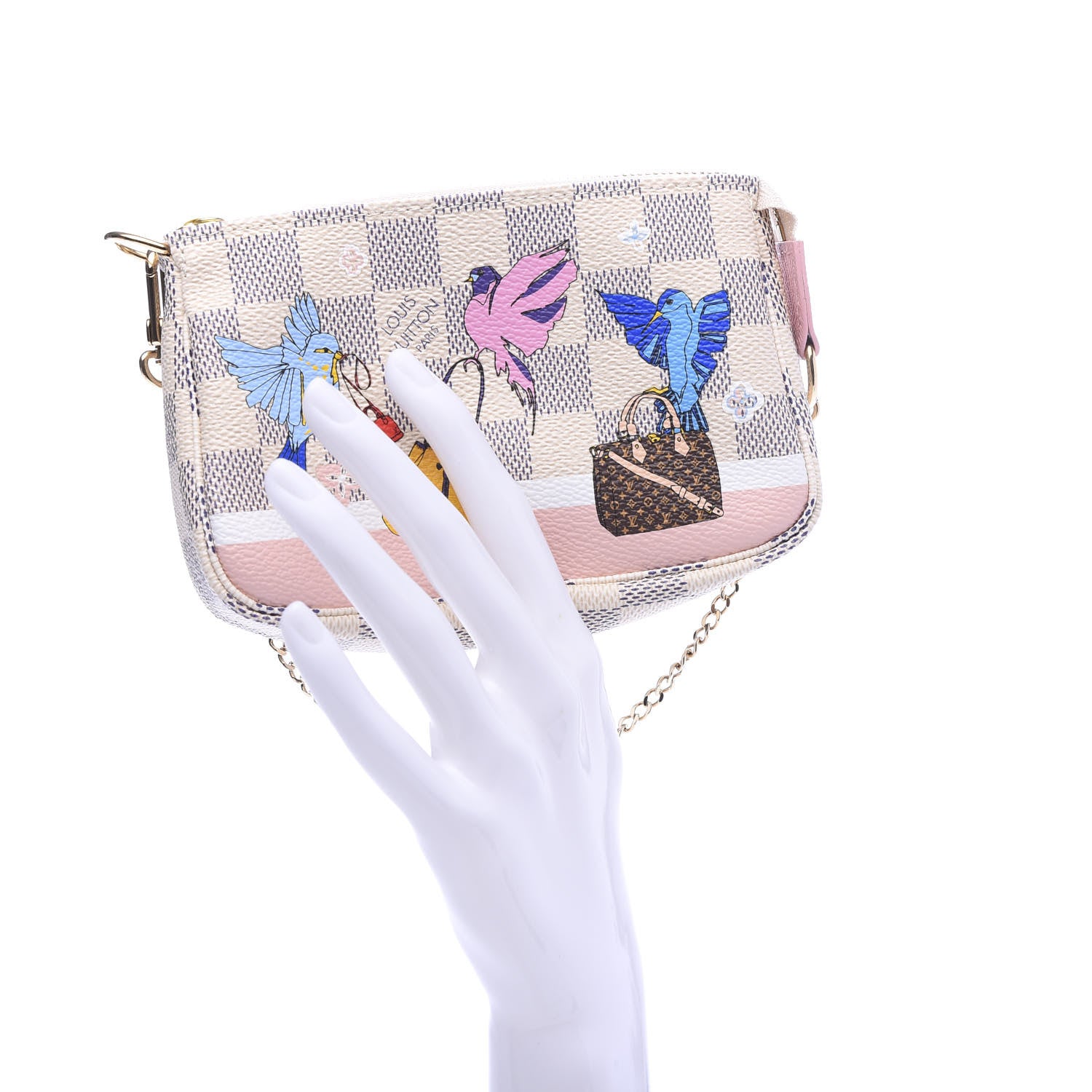 Louis Vuitton Damier Azur 2018 Christmas Animation Mini Pochette Accessories 2 of 8