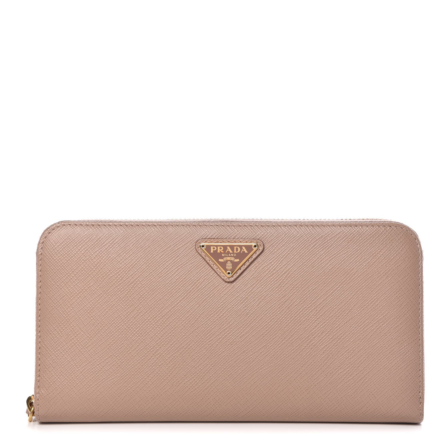 Prada Saffiano Triangle Zip Around Wallet Cammeo 1 of 10