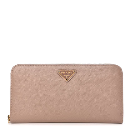 Prada Saffiano Triangle Zip Around Wallet Cammeo 1 of 10