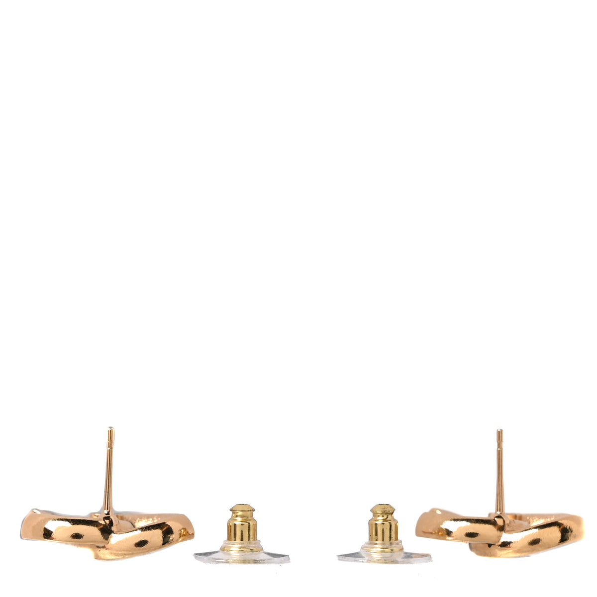 Chanel Enamel CC Logo Earrings Gold Black White 3 of 5