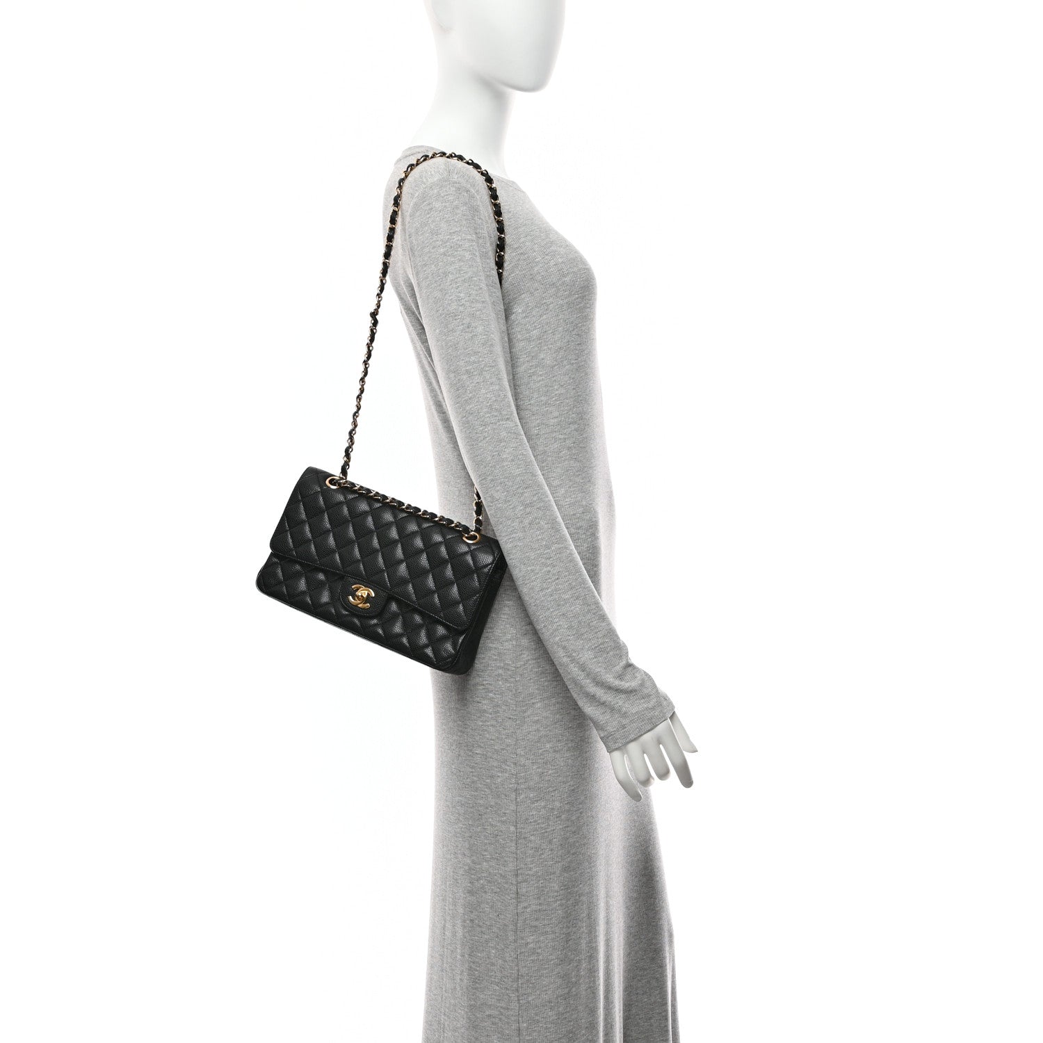 Chanel Caviar Quilted Medium Double Flap Black 2 of 10