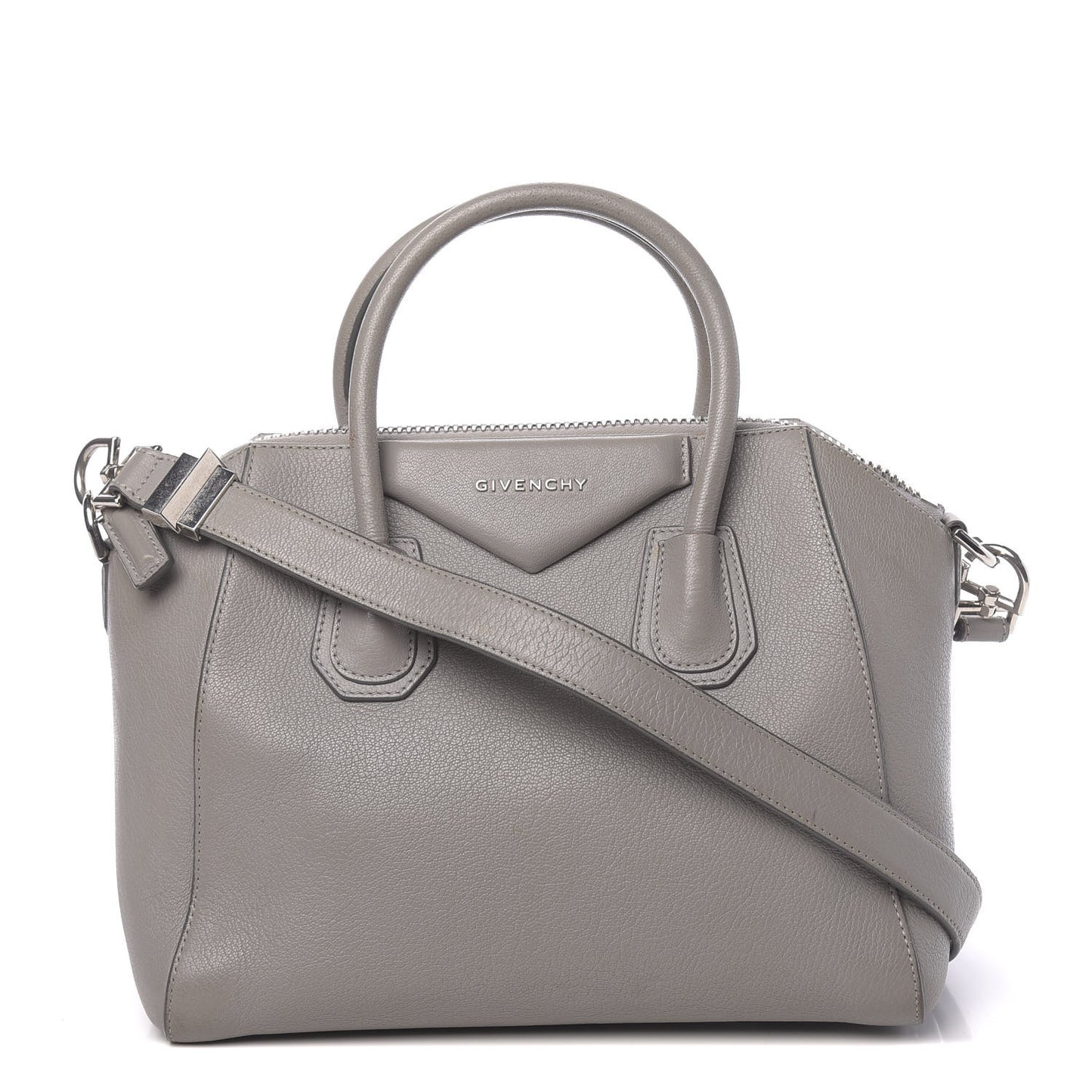 Sugar Goatskin Small Antigona Pearl Grey