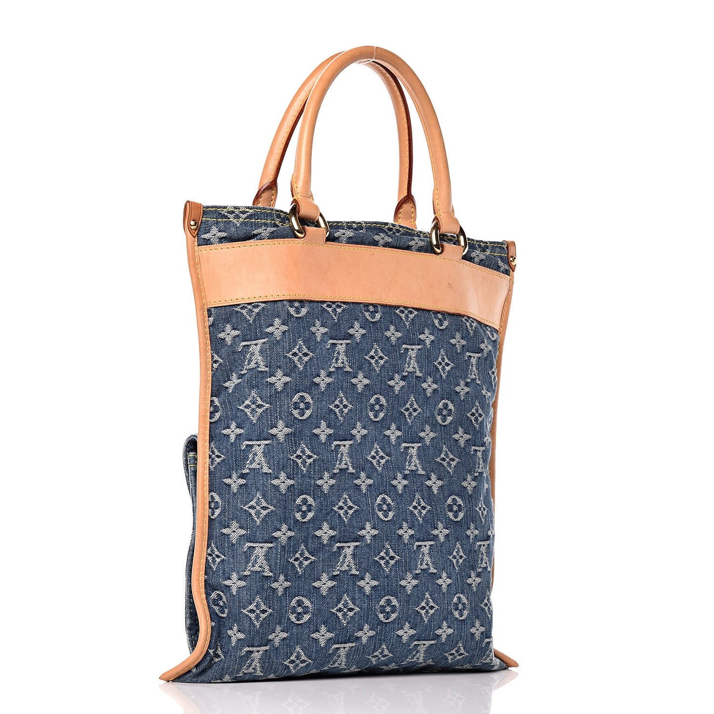 Monogram Denim Sac Plat Blue