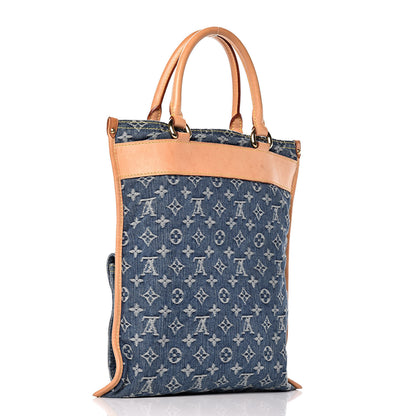Louis Vuitton Monogram Denim Sac Plat Blue 3 of 12