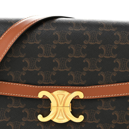 Celine Triomphe Canvas Calfskin Medium Triomphe Bag Tan 9 of 11
