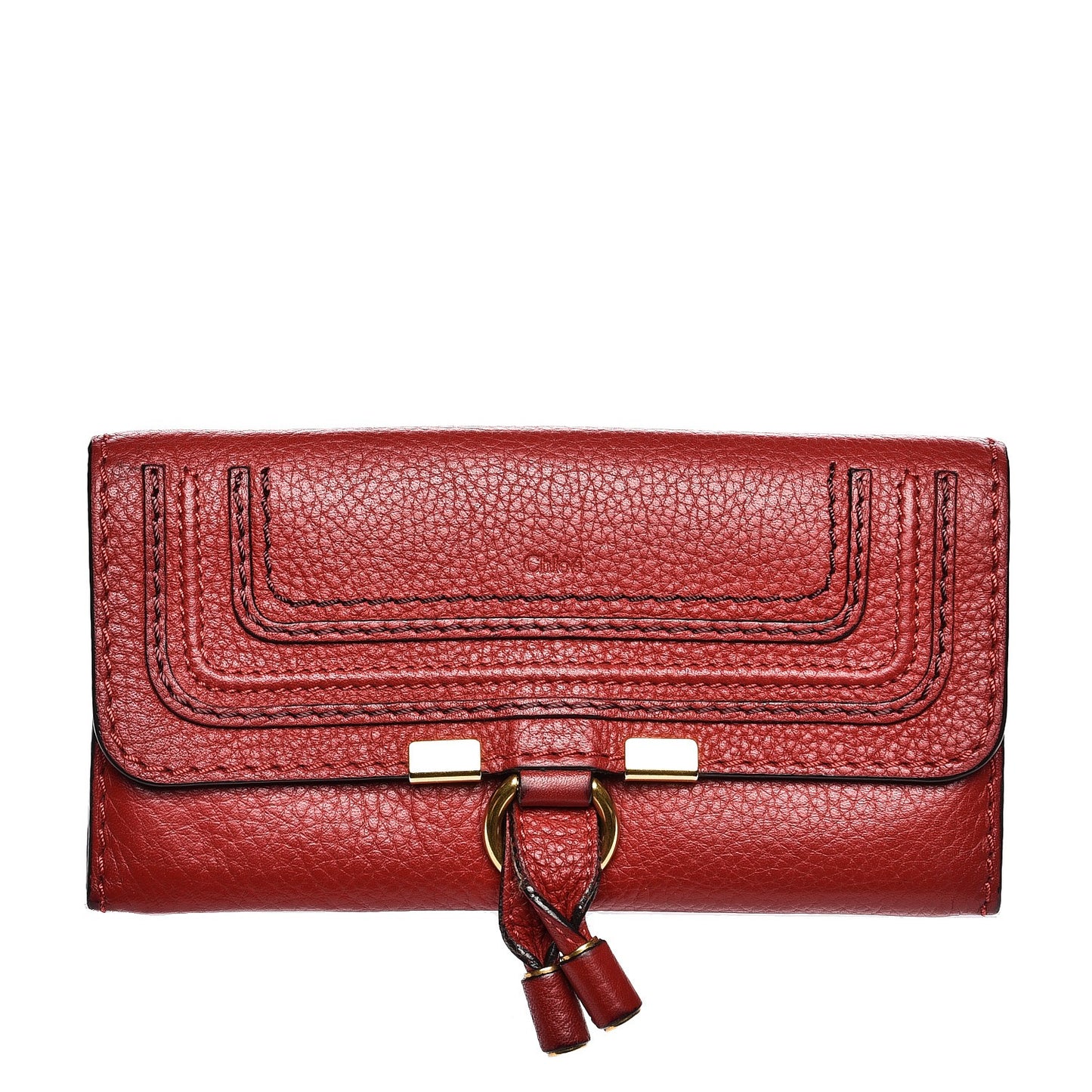 Calfskin Marcie Continental Flap Wallet Poppy