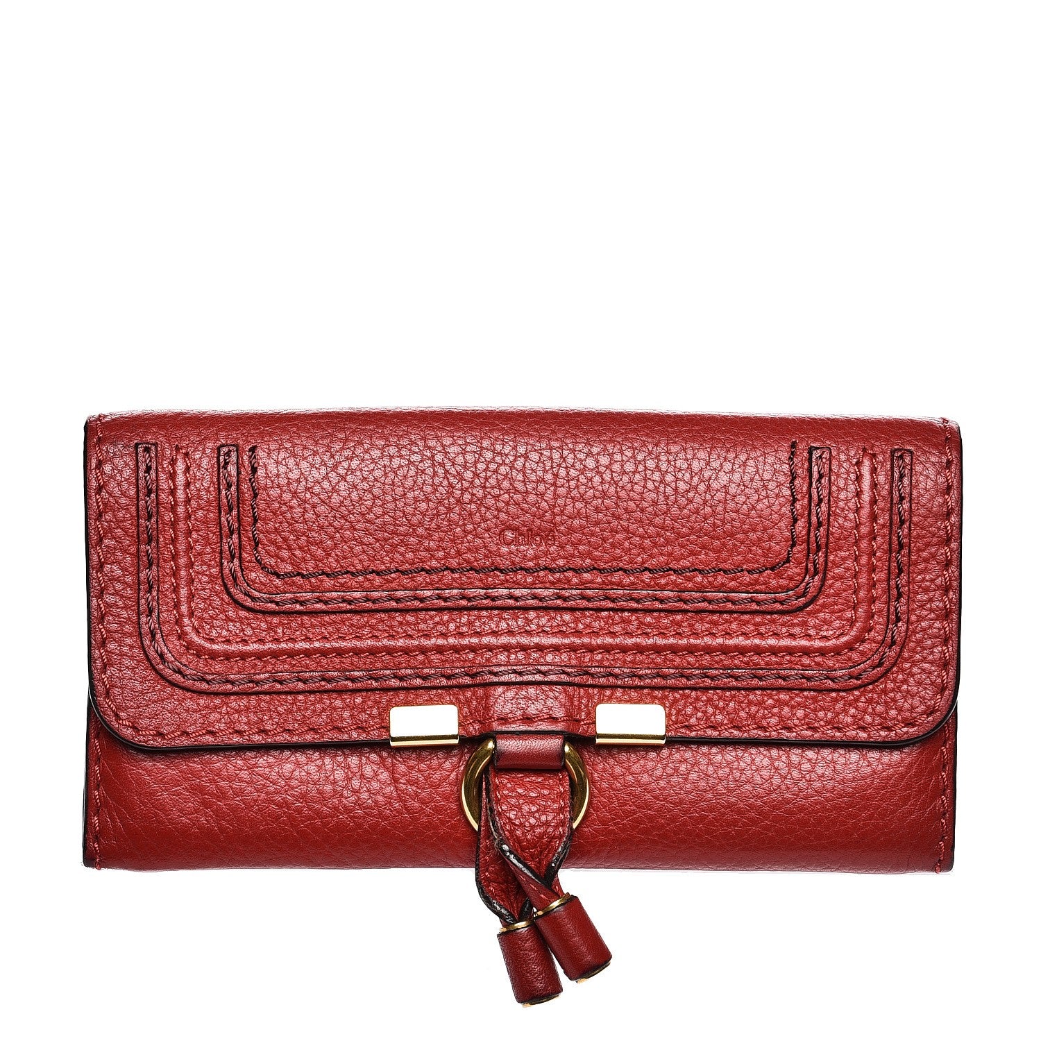 Chloe Calfskin Marcie Continental Flap Wallet Poppy 1 of 8
