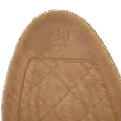 Chanel Iridescent Goatskin CC Espadrille Mules 38 Ivory Black 6 of 10