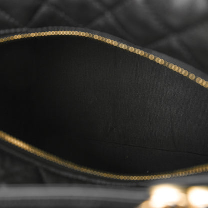 Chanel Lambskin Quilted Large Perfect Meeting Hobo Black 5 of 10