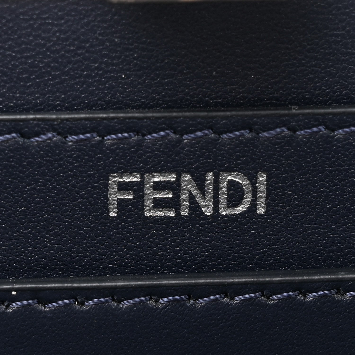 Fendi Vitello King Shiny Nappa Intreccio Petite Peekaboo I SEE U Satchel Midnight 6 of 10