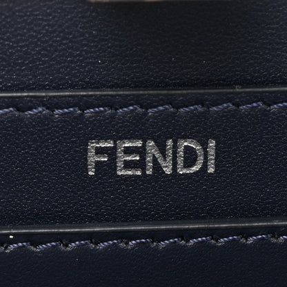 Fendi Vitello King Shiny Nappa Intreccio Petite Peekaboo I SEE U Satchel Midnight 6 of 10