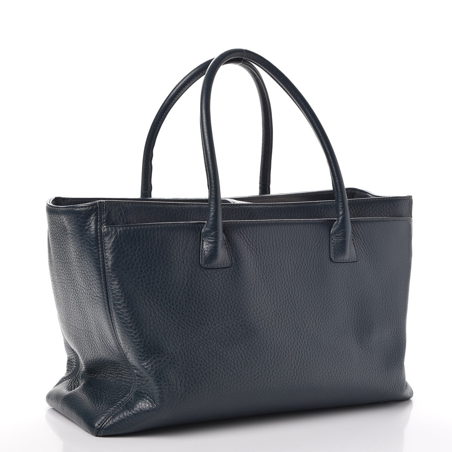 Chanel Deerskin Cerf Executive Shopper Tote Dark Blue 3 of 10