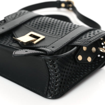 Proenza Schouler Lambskin Perforated Mini PS1 Satchel Black 10 of 10