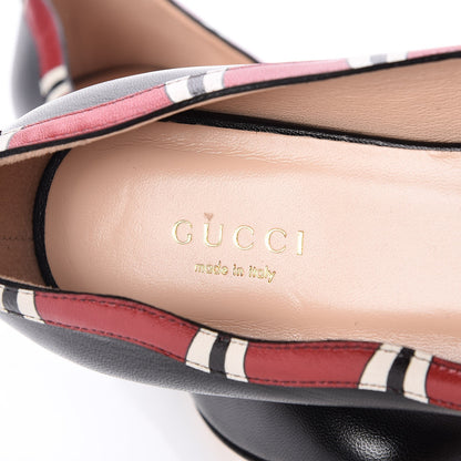 Gucci Malaga Kid Snake Ballet Flats 36.5 Black Hibiscus Red 7 of 10