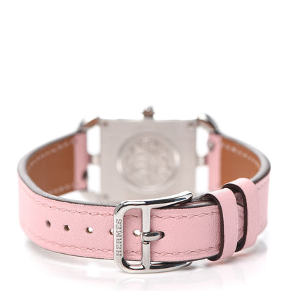 Hermes Stainless Steel Swift Diamond Pink Sapphire Mother of Pearl 23mm Cape Cod Quartz Watch Rose Sakura 3 of 5