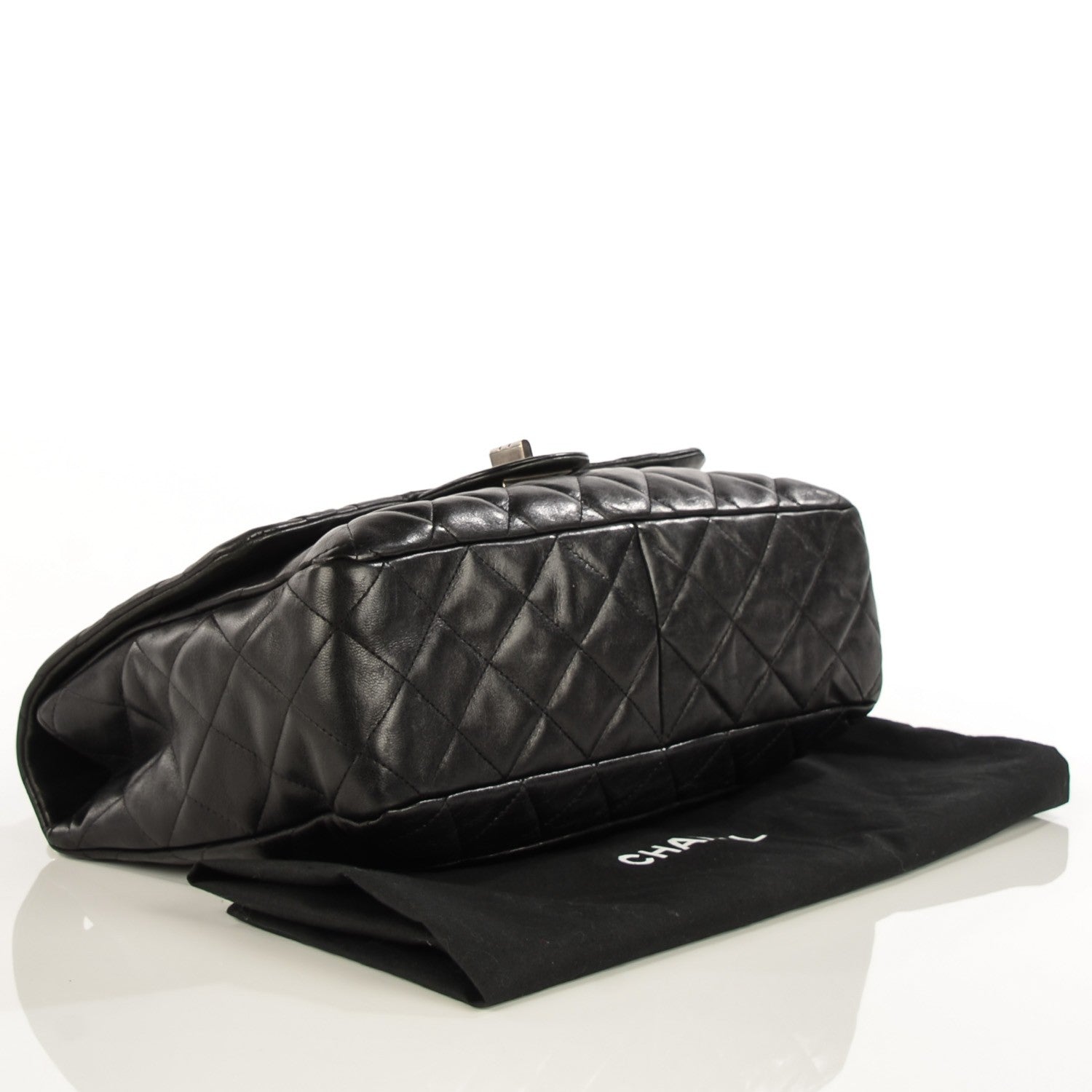 Chanel Washed Lambskin Quilted Jumbo Hybrid Reissue Flap Black 4 of 8