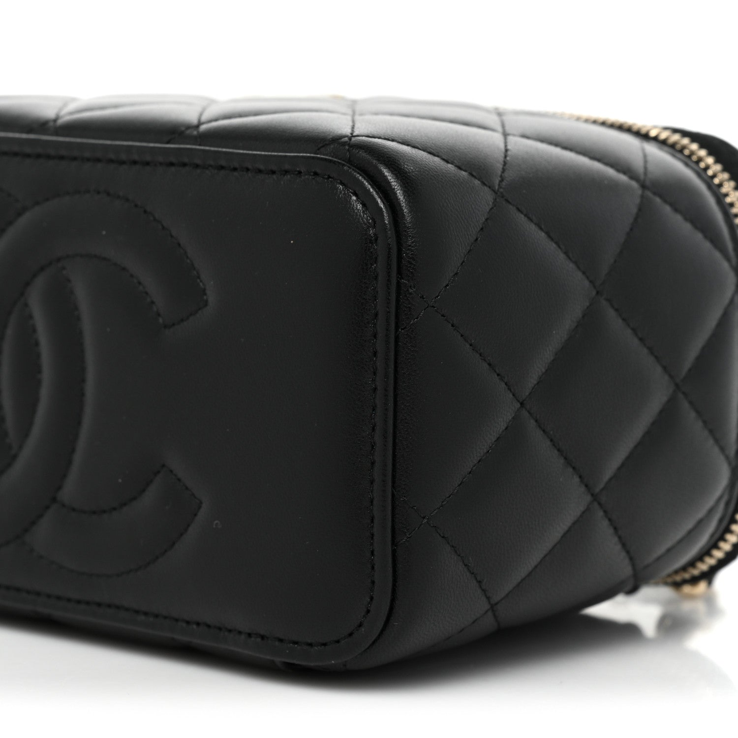 Chanel Lambskin Quilted Small Top Handle Vanity Case With Chain Black 8 of 9