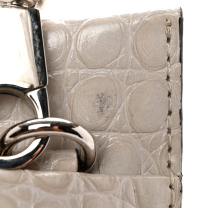 Christian Louboutin Crocodile Embossed Calfskin Loubi Twist Zip Clutch Bag Craie 10 of 10