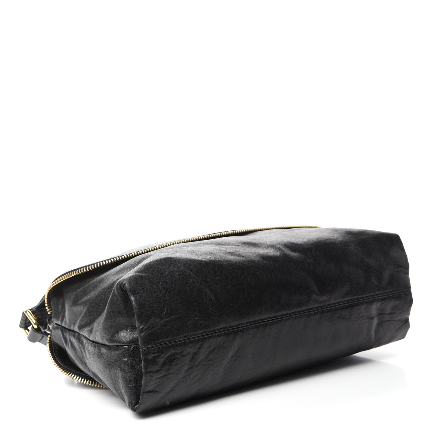 Goatskin Zip It Satchel Black