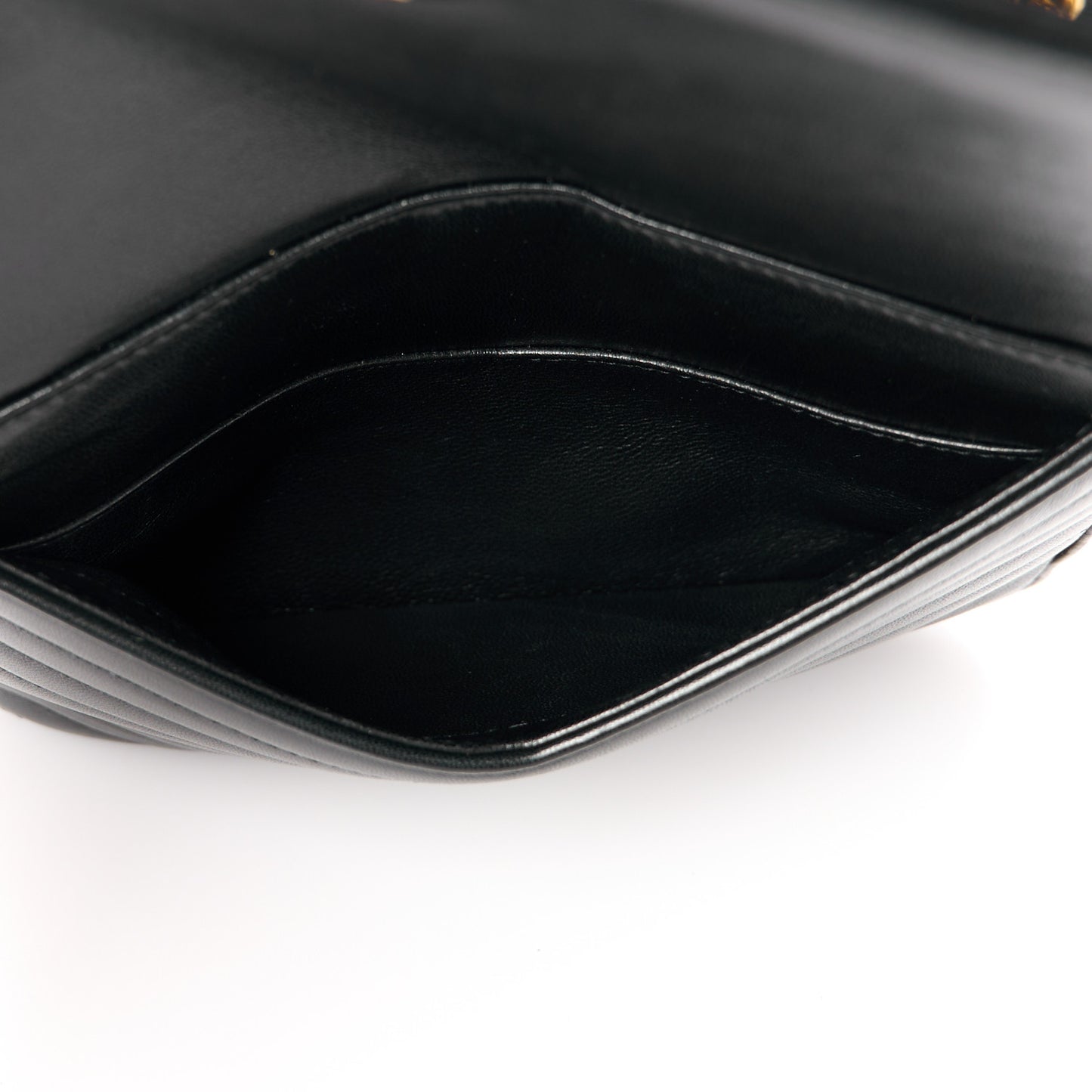 Lambskin Matelasse Chevron Monogram Small Sulpice Bag Black