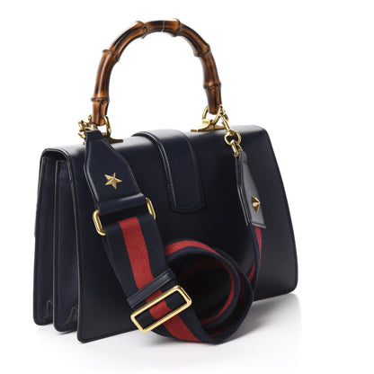 Gucci Moon Calfskin Bamboo Web Medium Dionysus Top Handle Bag Blue Emerald Hibiscus Red 3 of 10