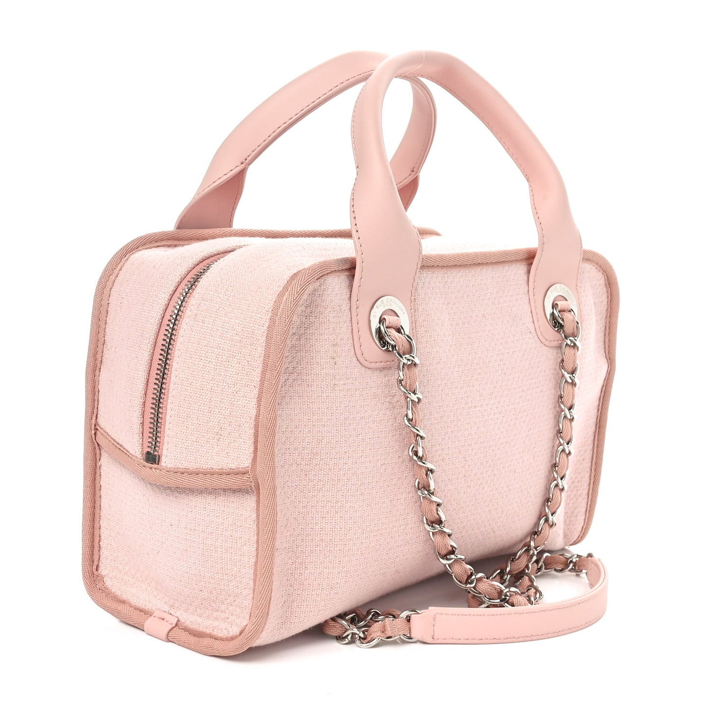Canvas Deauville Small Bowling Bag Light Pink