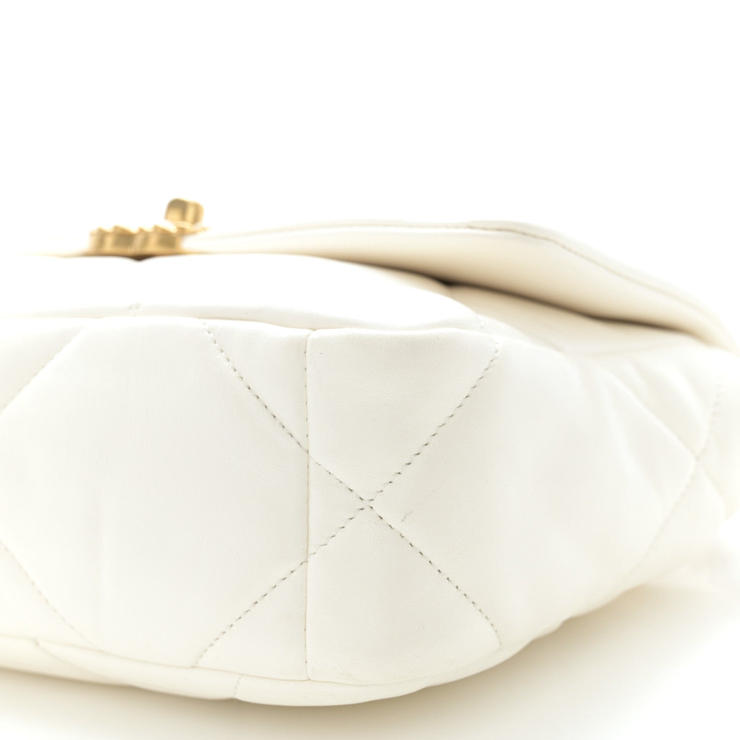 Chanel Goatskin Quilted Medium Chanel 19 Flap White 10 of 12