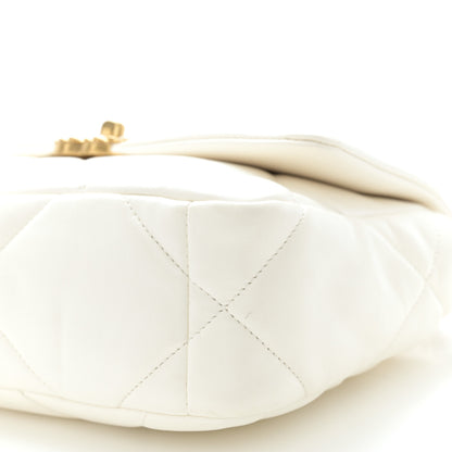 Chanel Goatskin Quilted Medium Chanel 19 Flap White 10 of 12