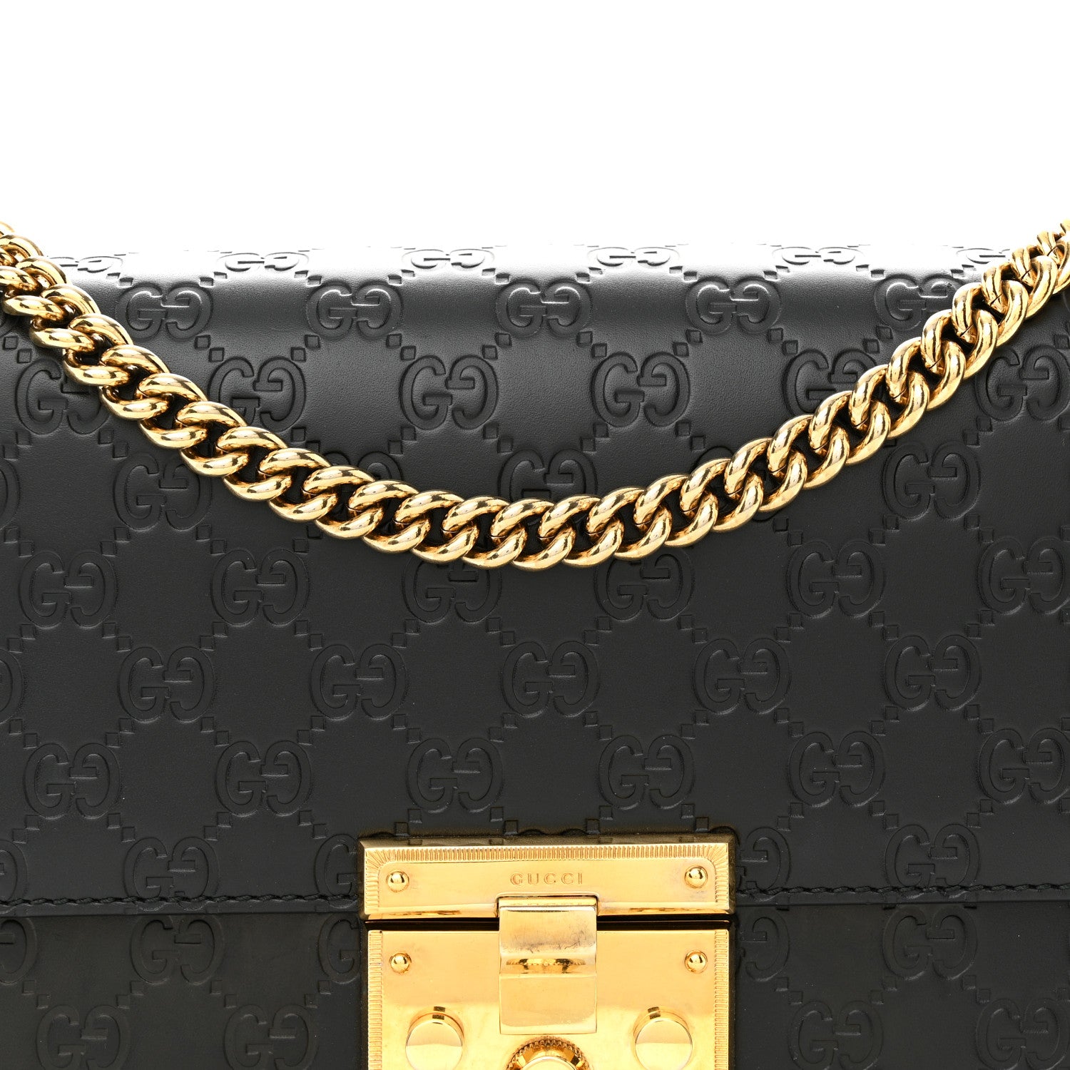 Gucci Guccissima Medium Padlock Shoulder Bag Black 8 of 13