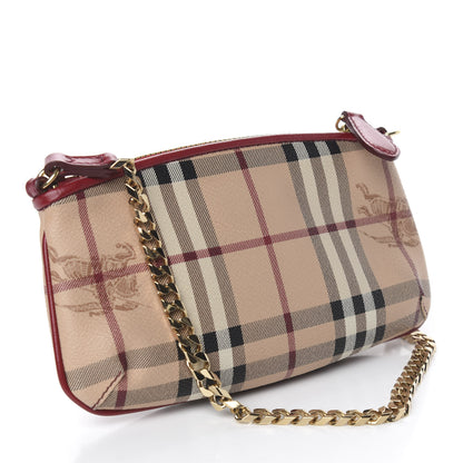 Burberry Haymarket Check Clara Pochette Military Red 3 of 10
