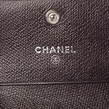Chanel Grained Calfskin CC Button Compact Wallet Dark Brown 6 of 8