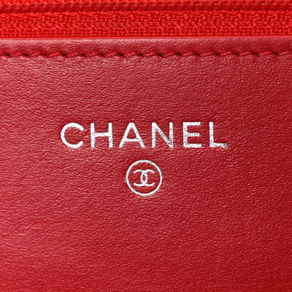 Chanel Glazed Calfskin Quilted Reissue Wallet On Chain WOC Red 6 of 12
