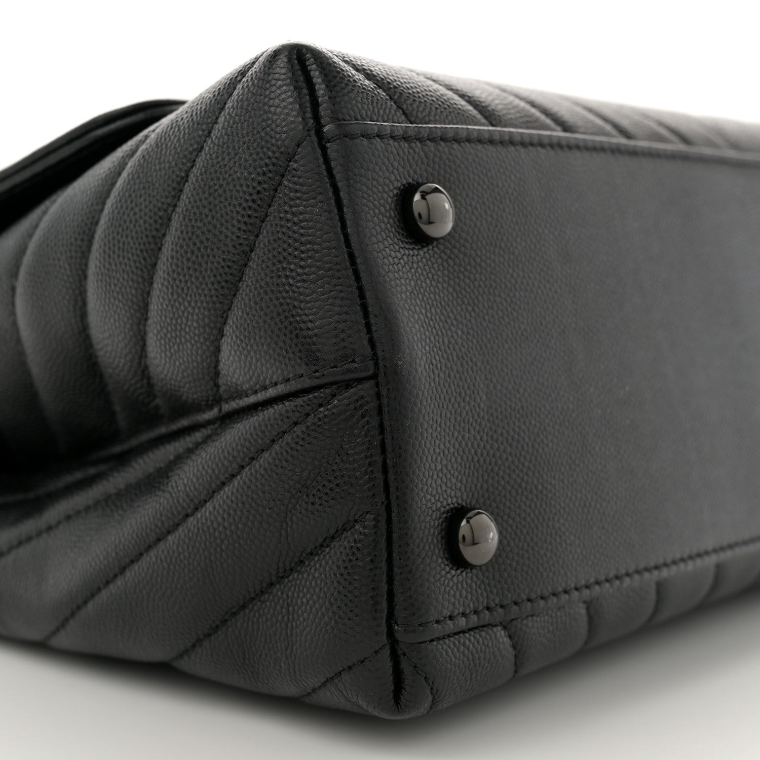 Chanel Caviar Chevron Quilted Small Coco Handle Flap So Black 9 of 11