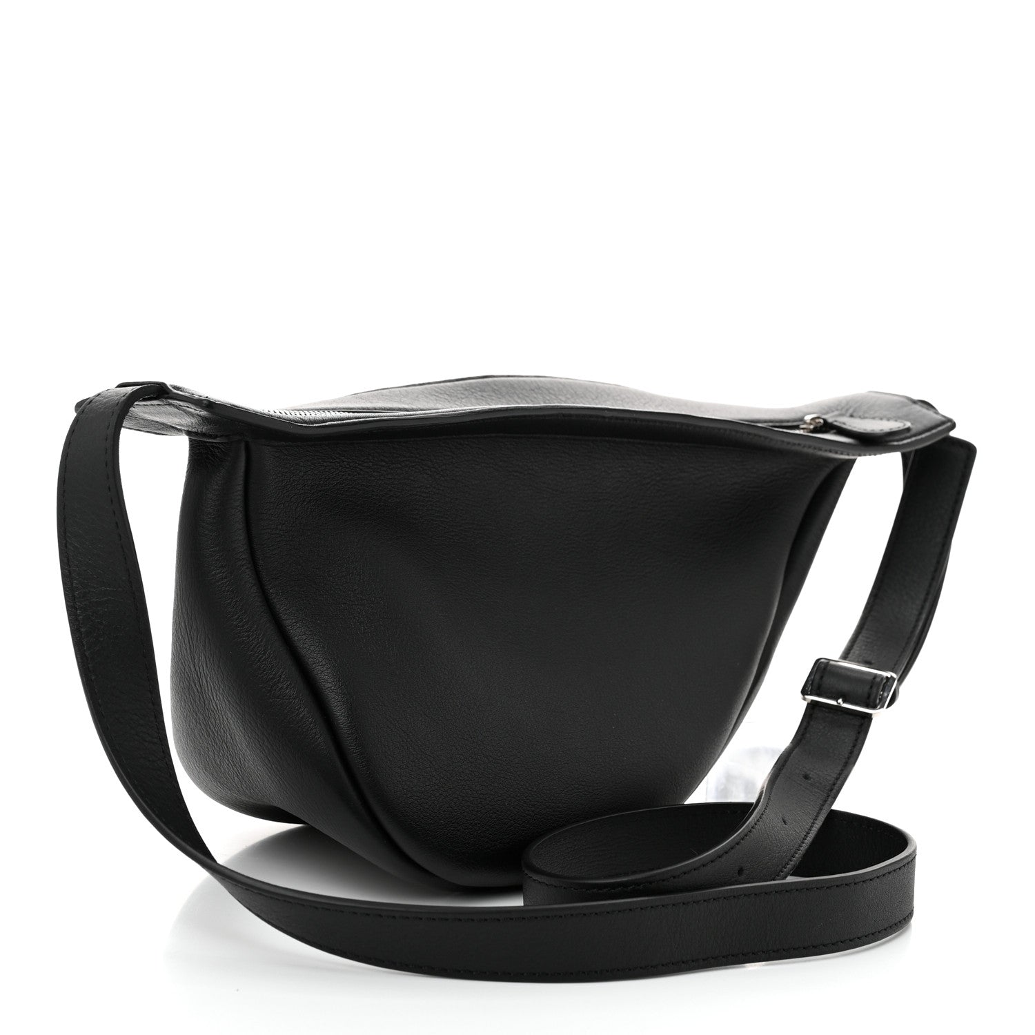 The Row Grained Calfskin Small Slouchy Banana Bag Black 3 of 9