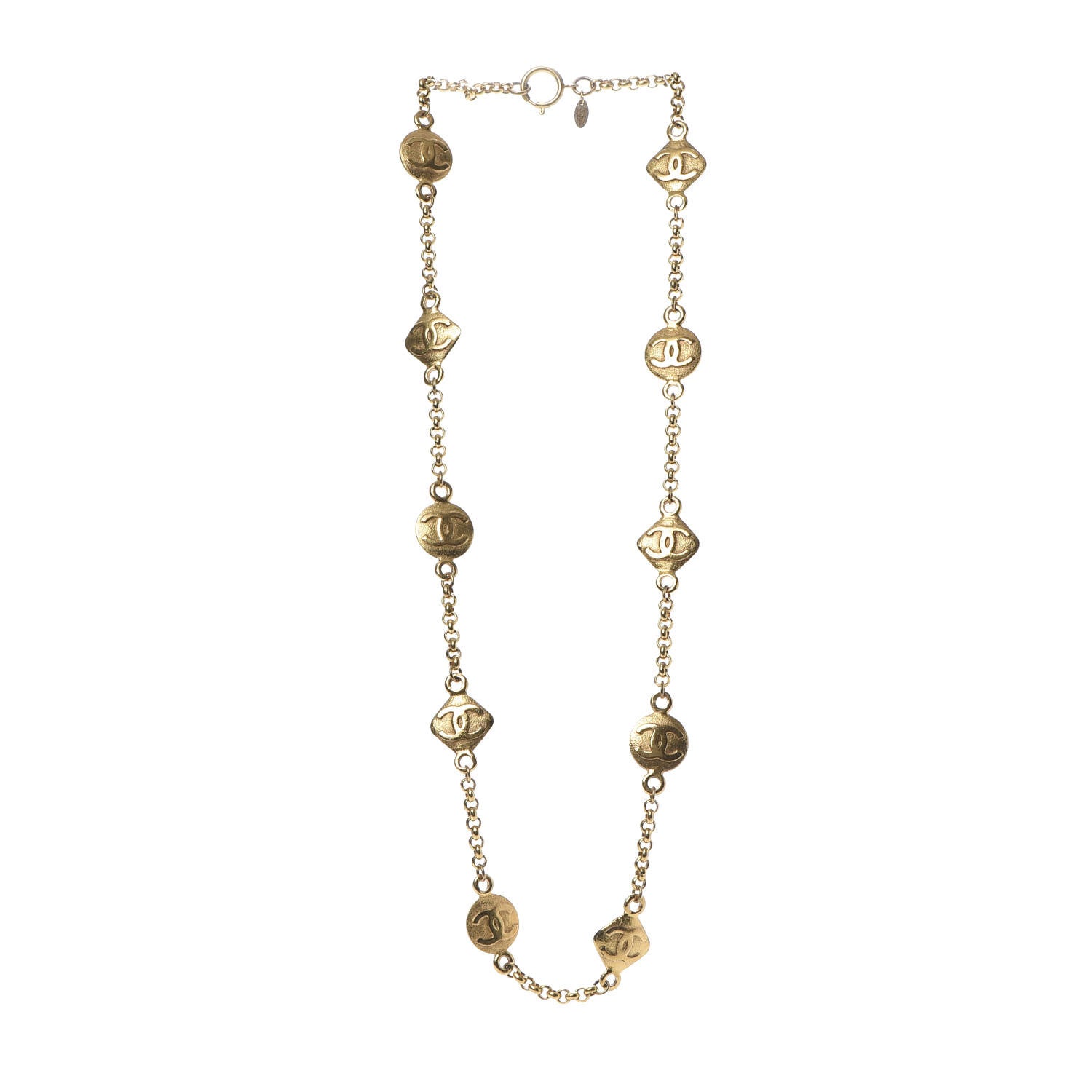 Chanel CC Medallion Chain Necklace Gold 3 of 6