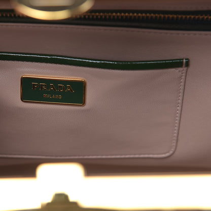 Prada Saffiano Vernice Pyramid Bag Larice 6 of 8
