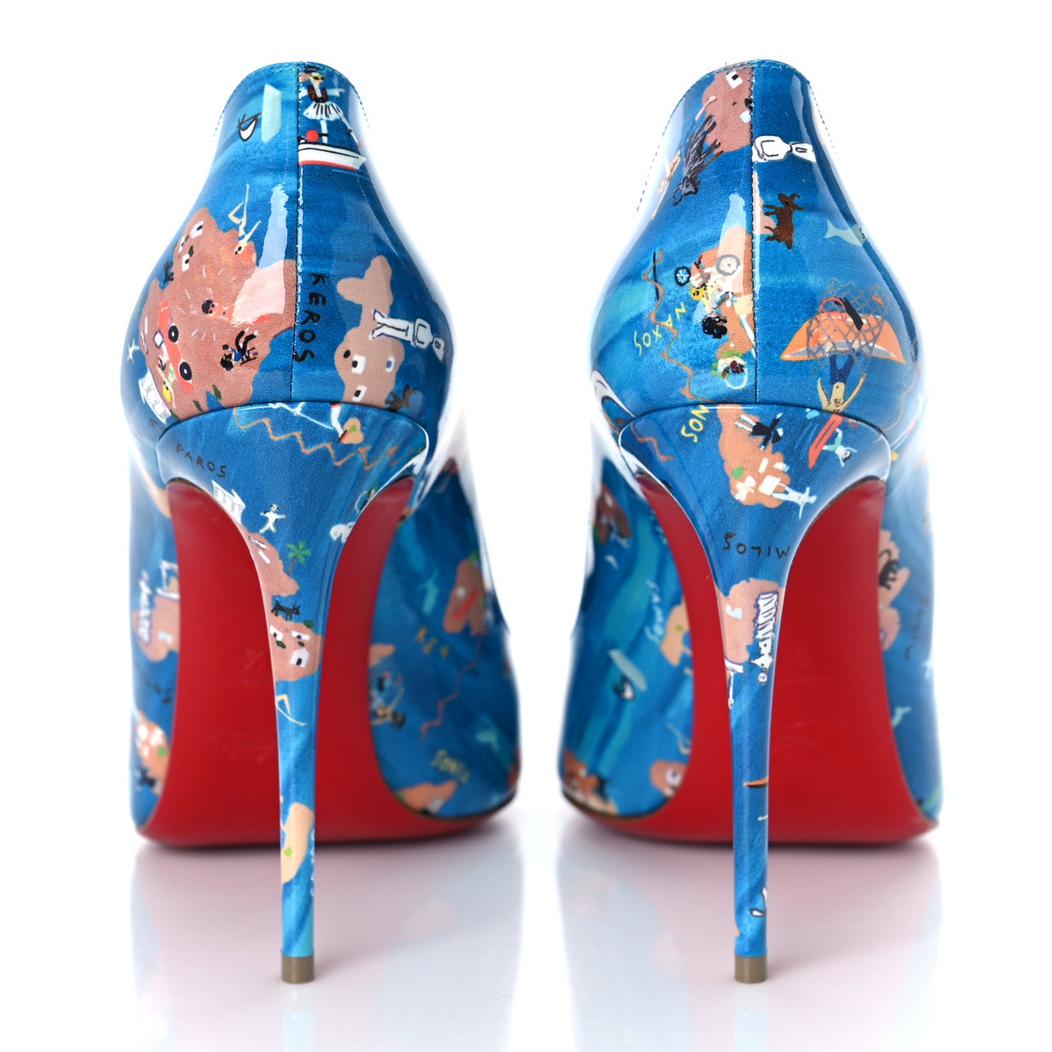 Christian Louboutin Patent Loubi Odyssey Hot Chick 100 Pumps 39.5 Multicolor 5 of 9