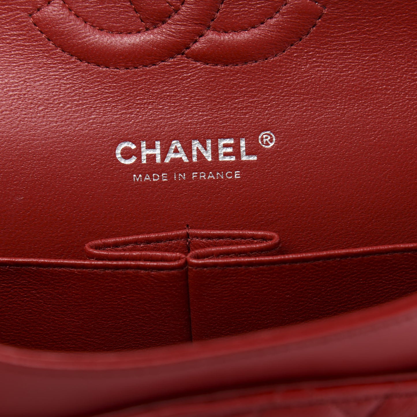 Lambskin Quilted Medium Double Flap Red