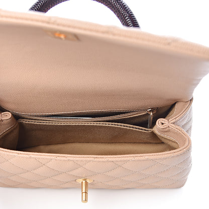 Chanel Caviar Lizard Embossed Quilted Mini Coco Handle Flap Beige 5 of 11