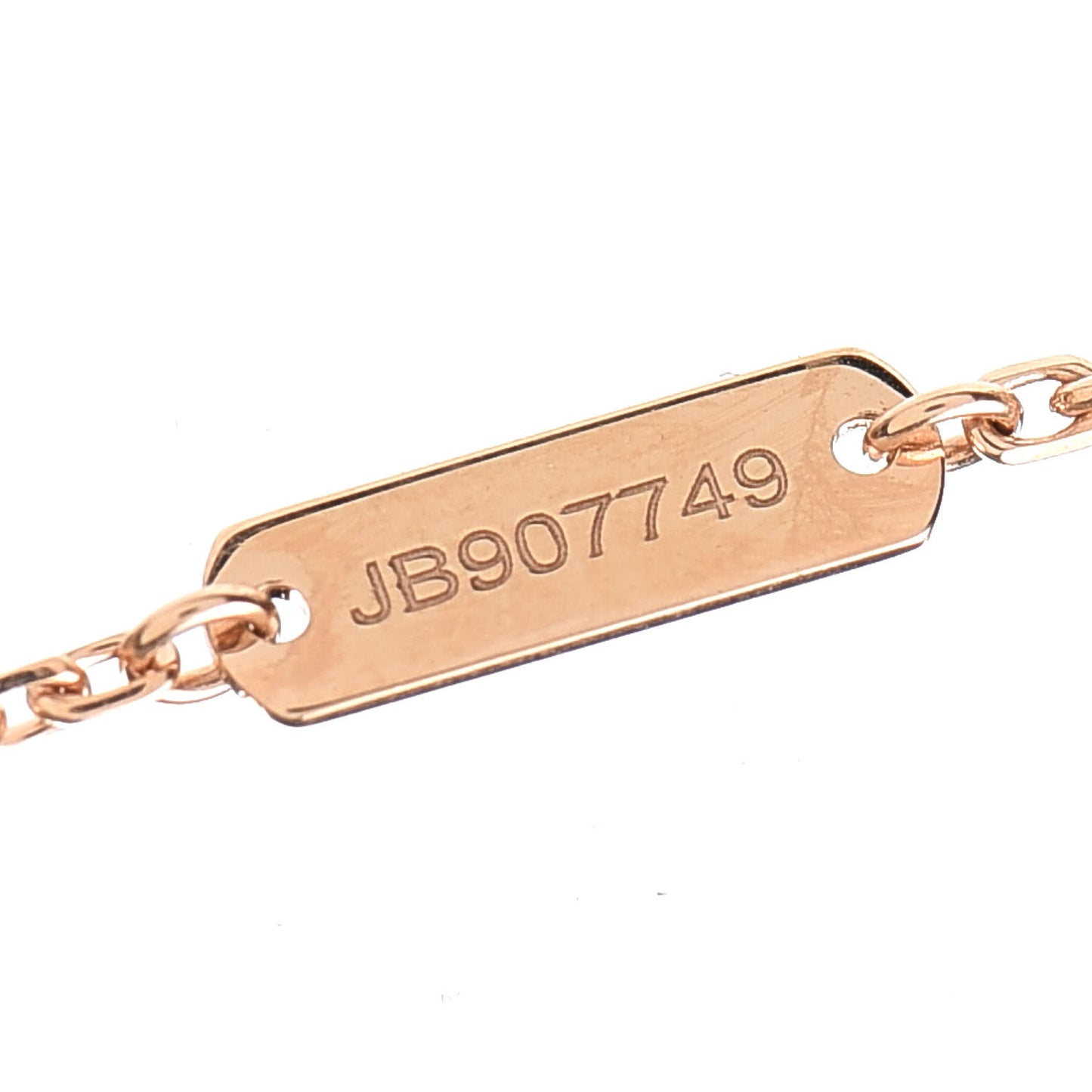 18K Rose Gold Gray Mother of Pearl Vintage Alhambra Pendant Necklace