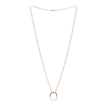 Tiffany 18K Rose Gold Pink Sapphire Small Lock Pendant Necklace 3 of 6