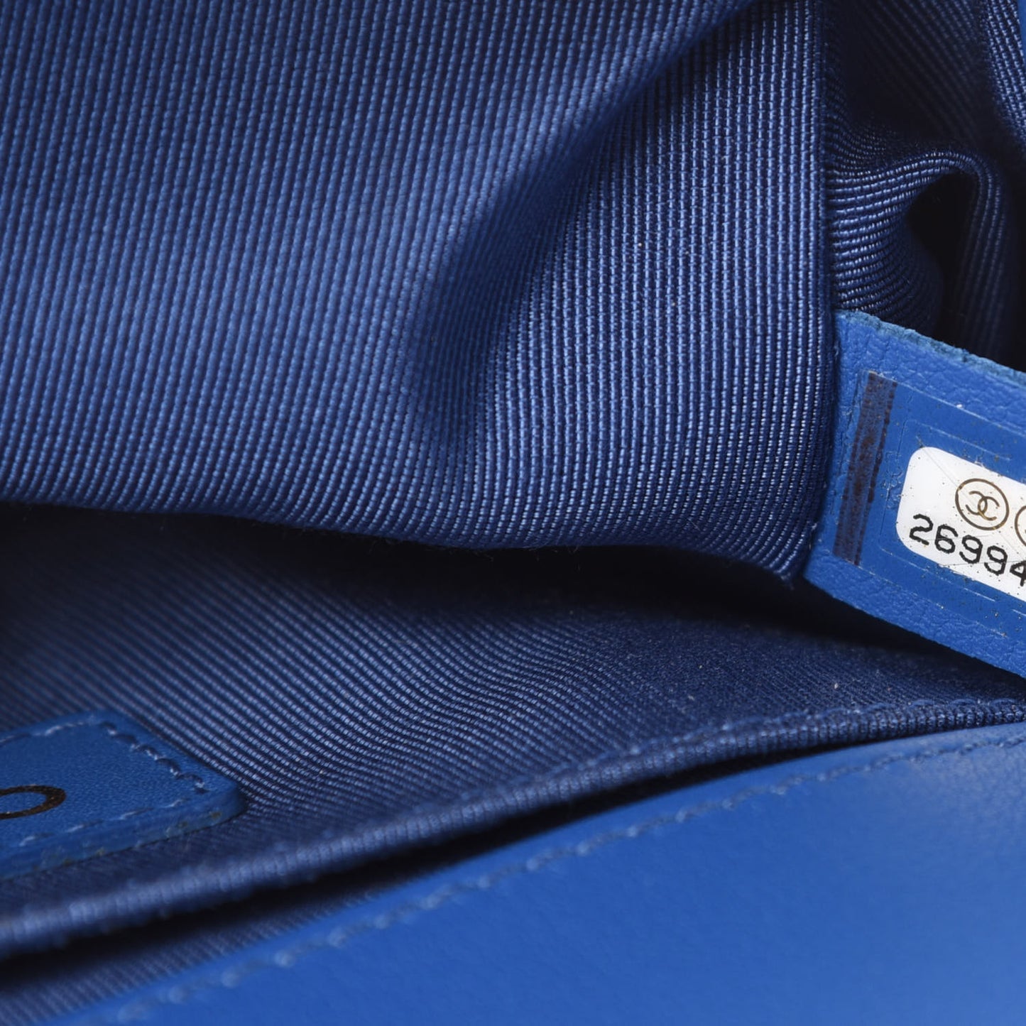 Calfskin Quilted Small Boy Flap Blue